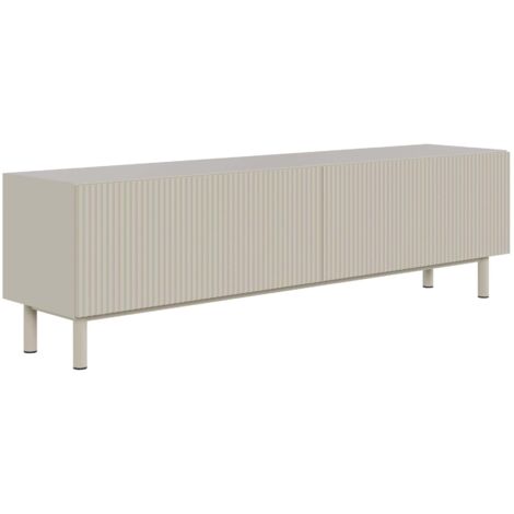 Selsey Veldio New – TV-Lowboard mit Rillenfront, Greige, 140 cm