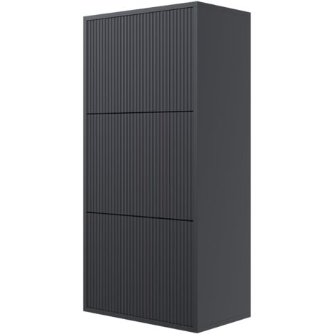 Selsey Veldio Scarpiera a muro con 3 ante - 50 cm -  Nero