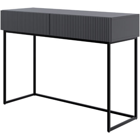 Selsey Veldio - Schminktisch mit Schubladen, schwarz mit Metallgestell, 110 cm