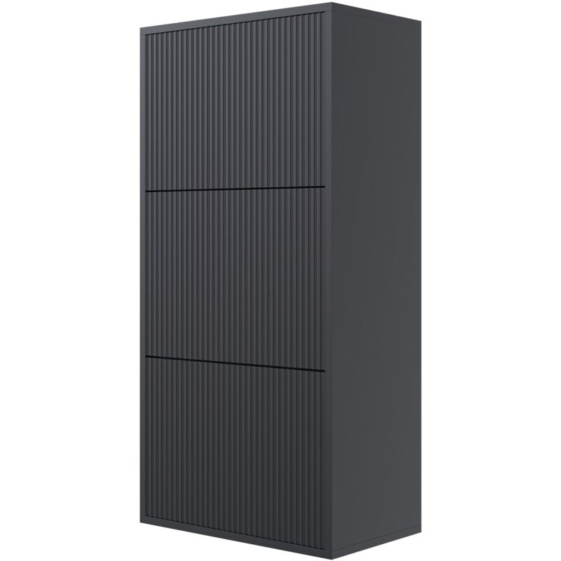 Selsey Veldio - Wand-schuhschrank Mit 3 Klappen, Schwarz, 50 Cm