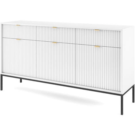Selsey VELLORE - Commode à trois portes - blanc avec pieds noires