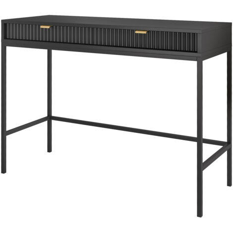 Selsey VELLORE - Table console / Console extensible / Coiffeuse - noir avec pieds noires