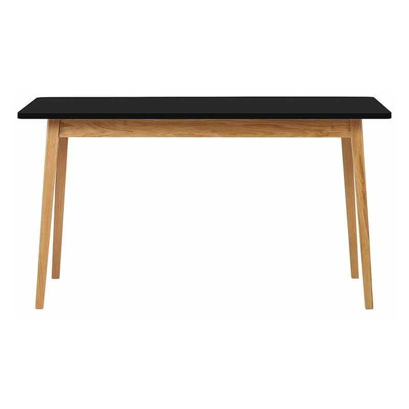 Selsey - VENEER - Table à manger extensible (140-180x80 cm, anthracite / bois de chêne)