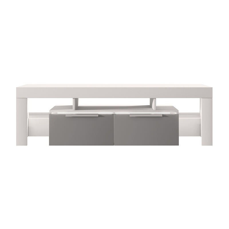 

Selsey Vergon - Mueble de TV - blanco mate / gris brillo - ancho 180 cm - moderno