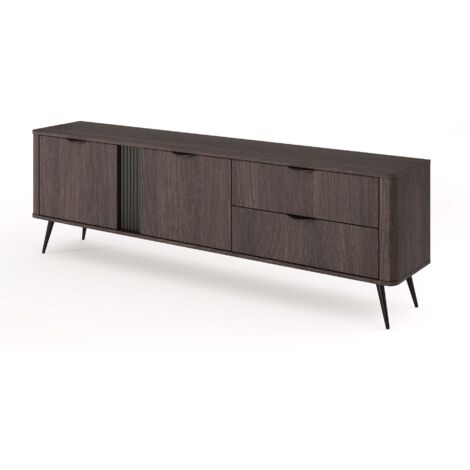 Selsey Verins – Meuble TV 2 portes – 2 titoirs – chêne Dunin – 195 cm