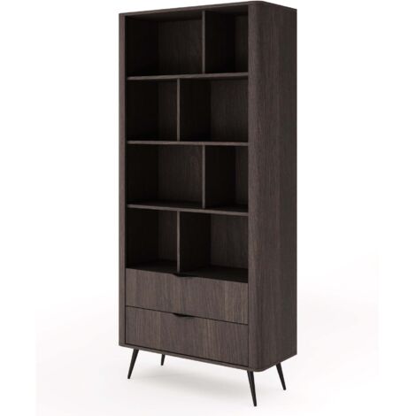 Selsey VERIS - Étagère avec 2 titoirs, chêne Dunin, 88 cm