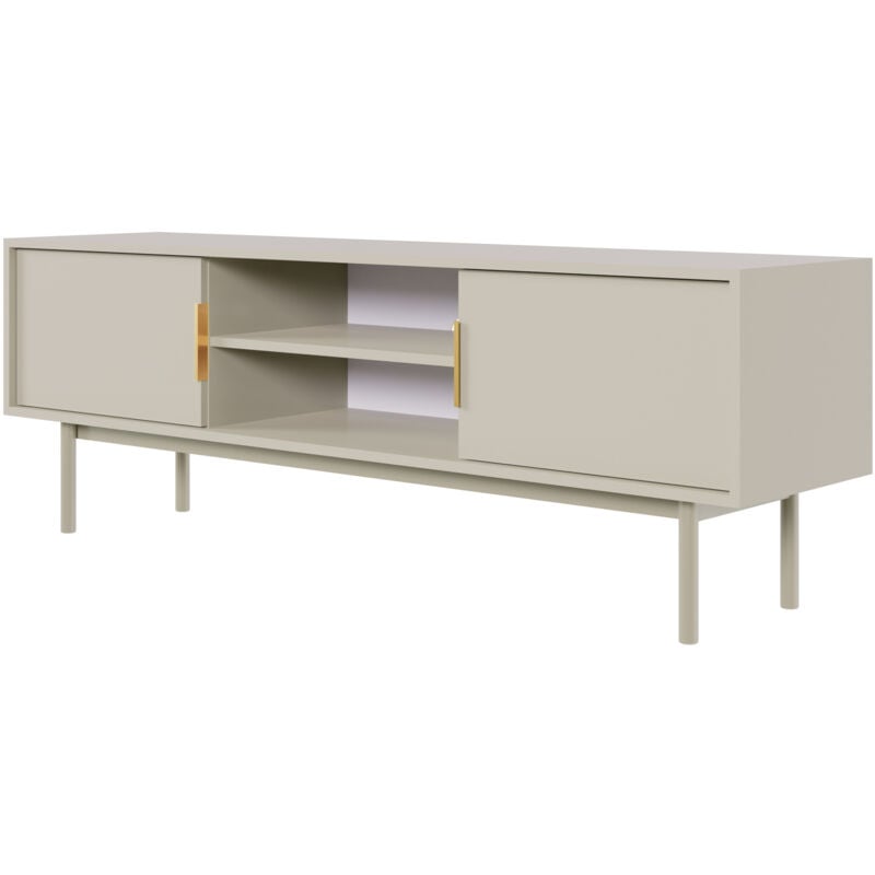 Selsey - viviaro - Meuble tv - 154 cm - deux portes avec niches - taupe (gris-beige)