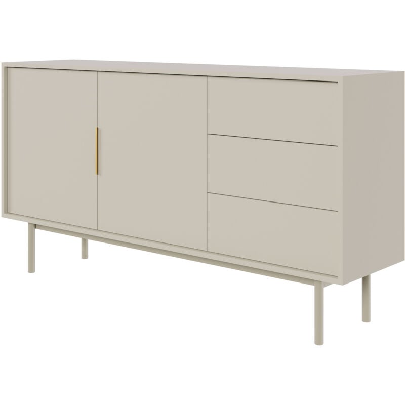 Viviaro - Buffet à deux portes - 154 cm - et trois tiroirs - taupe (gris-beige) - Selsey