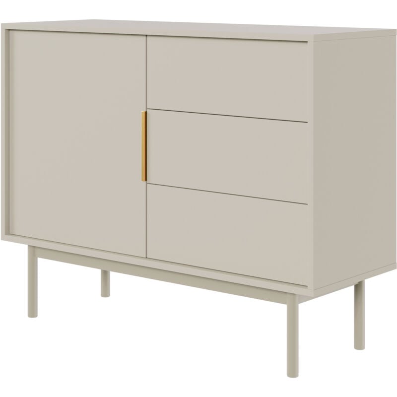 Viviaro - Commode à une porte - 104 cm - avec trois tiroirs - grėge - Selsey