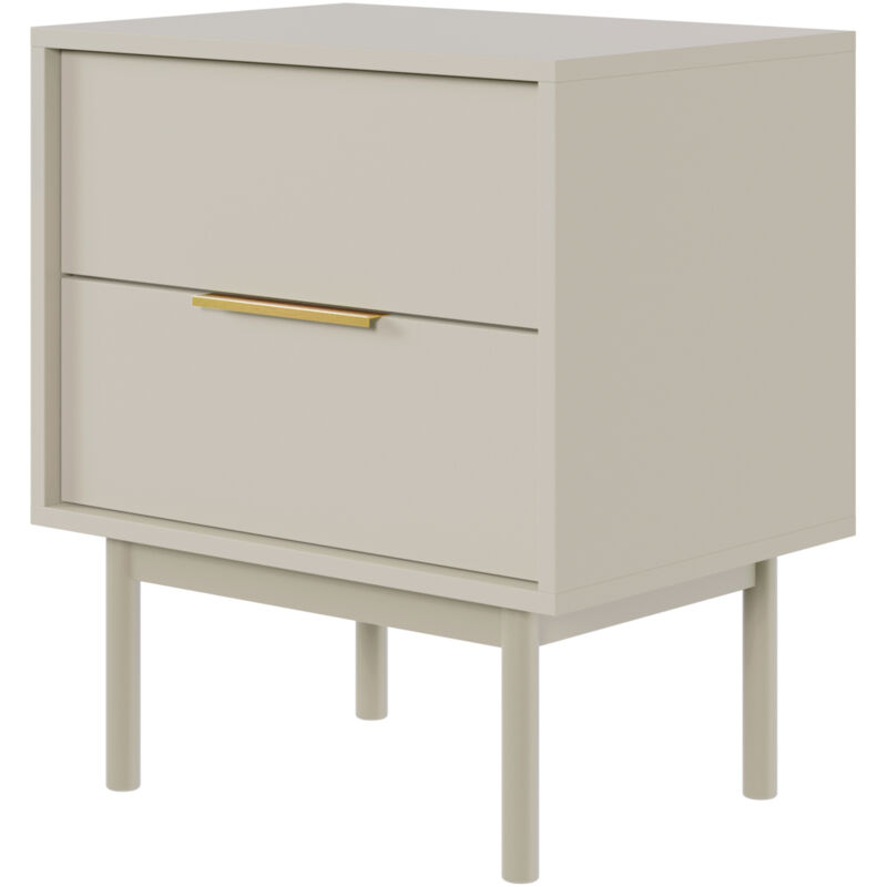 Selsey VIVIARO - Table de chevet - 54 cm - avec deux tiroirs - taupe (gris-beige)