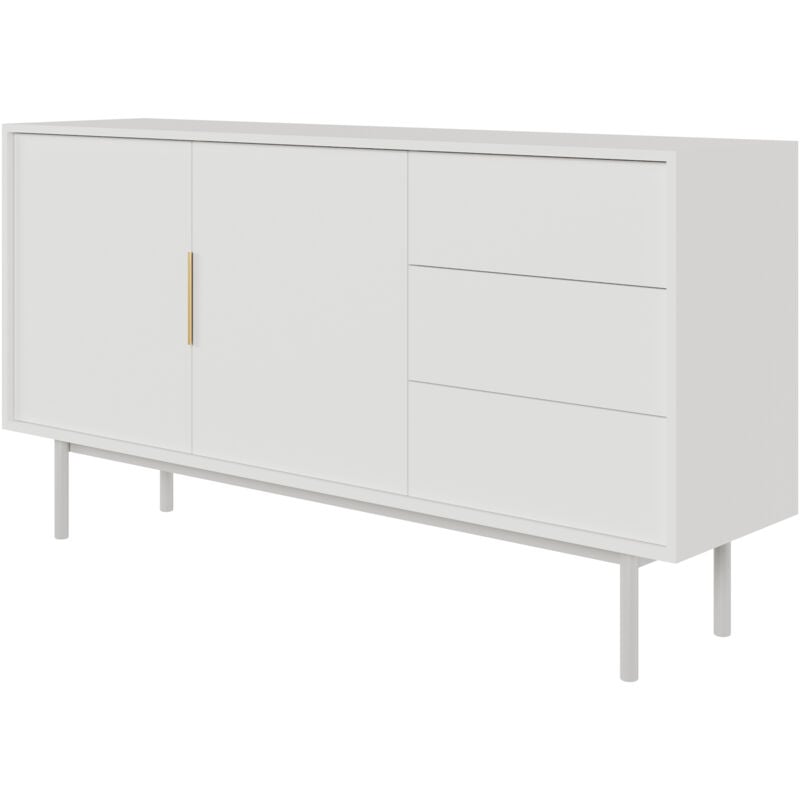 Selsey - viviaro - Commode - 154 cm - avec trois tiroirs - blanc