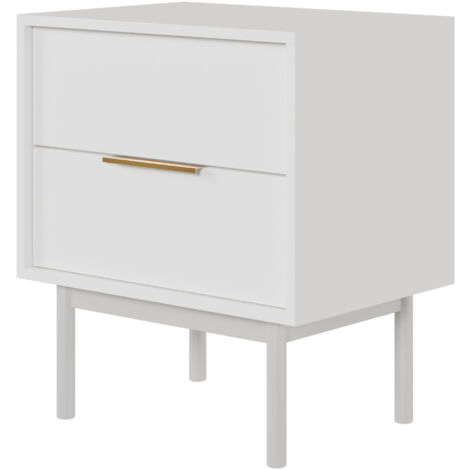 Selsey VIVIARO - Table de chevet avec 2 tiroirs - 54 cm - blanc