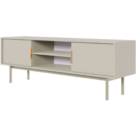 Selsey Viviaro - TV-Element, TV-Lowboard mit zwei offenen Fächern, Grau-Beige, 154 cm