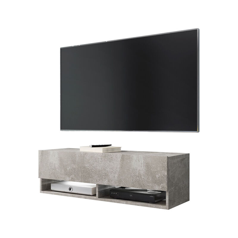 

Selsey - Wander - Mueble de TV de pie / colgante - 100 cm - hormigón - con iluminación LED - moderno