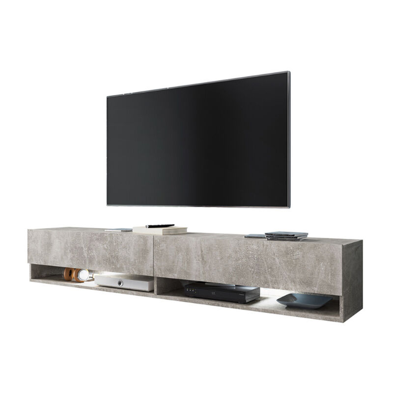 

Selsey Wander - Mueble de TV de pie / colgante - 180 cm - hormigón - con iluminación LED - moderno