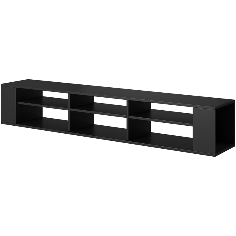 

Weri - Mueble de TV colgante - para la sala de estar - 175 cm - negro - moderno - Selsey