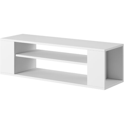 Selsey WERI - TV-Board / TV - Hängeboard mit 2 offenen Fächern, minimalistisch, 100 cm breit (Weiß)