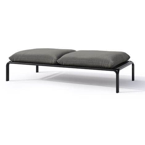 Selsey Worcully Gartenhocker mit wasserabweisendem Stoff, Anthrazit/Schwarz, 150 x 72 cm