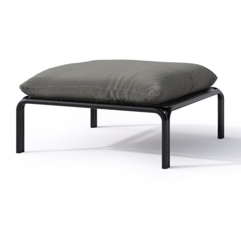 Selsey Worcully Gartenhocker mit wasserabweisendem Stoff, Anthrazit/Schwarz, 75 x 72 cm