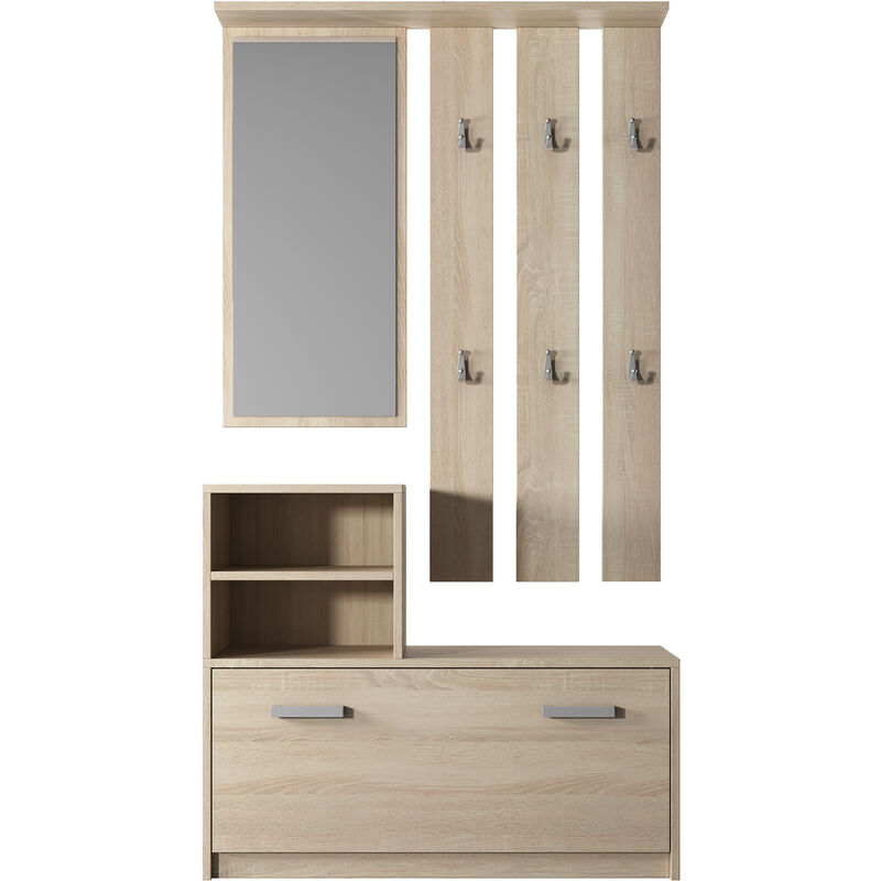 

Selsey Yesfir - Juego de recibidor - con espejo - roble sonoma - moderno
