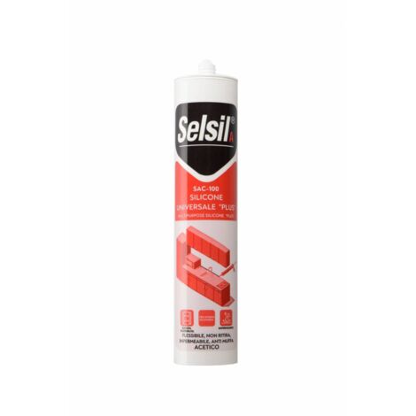 Selsil Silicone Acetico Plus Bianco 280 Ml - 25 Pz