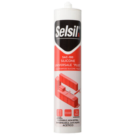 SELSIL SILICONE ACETICO PLUS SAC-100 TRASP 280 ML- 25,0 pz