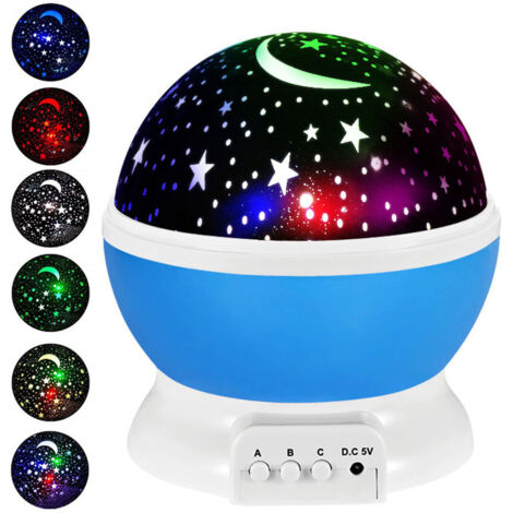 Seltene Perle Kinder-Nachtlampe Sternenprojektion 360°-Drehung L