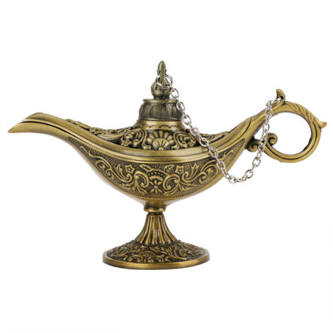 Seltene Vintage-Wunschlampe aus Aladdin – Leuchtender Dschinn-Topf (Bronze)