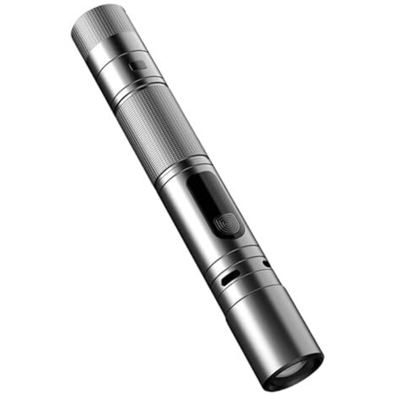 Selves Defense Lampe torche rechargeable avec arcs et alarme pour la randonnée, les voyages, la sécurité, lampe torche LED rechargeable