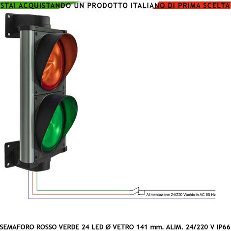 SEMAFORO LED LUCI ROSSO-VERDE D125MM230V