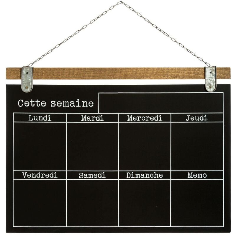 Semainier ardoise noir 69x50cm Atmosphera créateur d'intérieur