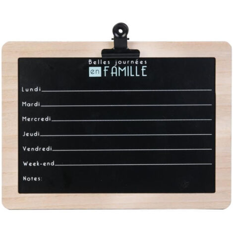 Semainier en Ardoise "Famille" 30cm Noir