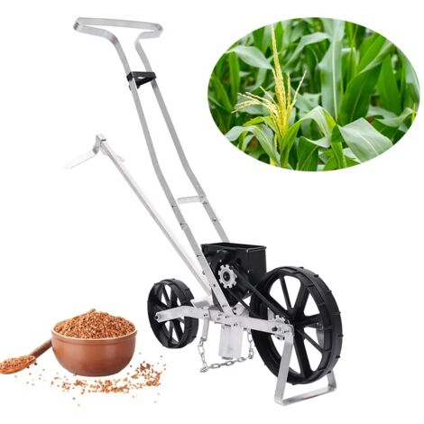 Sembradora manual, manual de aluminio, para jardín, sierra de mano, universal, para dibbelmaschine EineelReihe für Samen wie Maíz, Puerro, Espinaca, Zanahoria