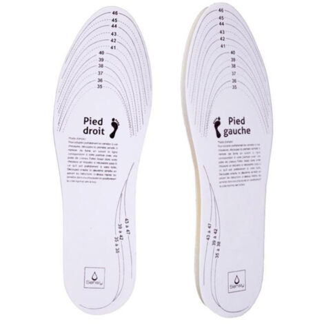 Semelles à Découper "Mémoire de Forme" Taille 35/47 Blanc