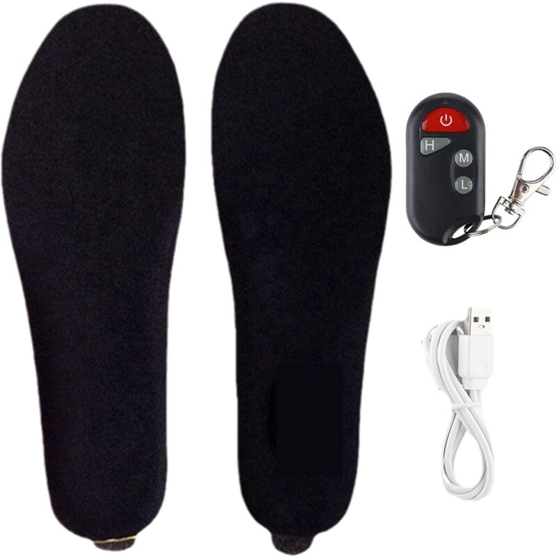 Semelles chauffantes avec usb 5 v 1 a pour la randonnée, le ski et le bureau,Taille: 41 à 46