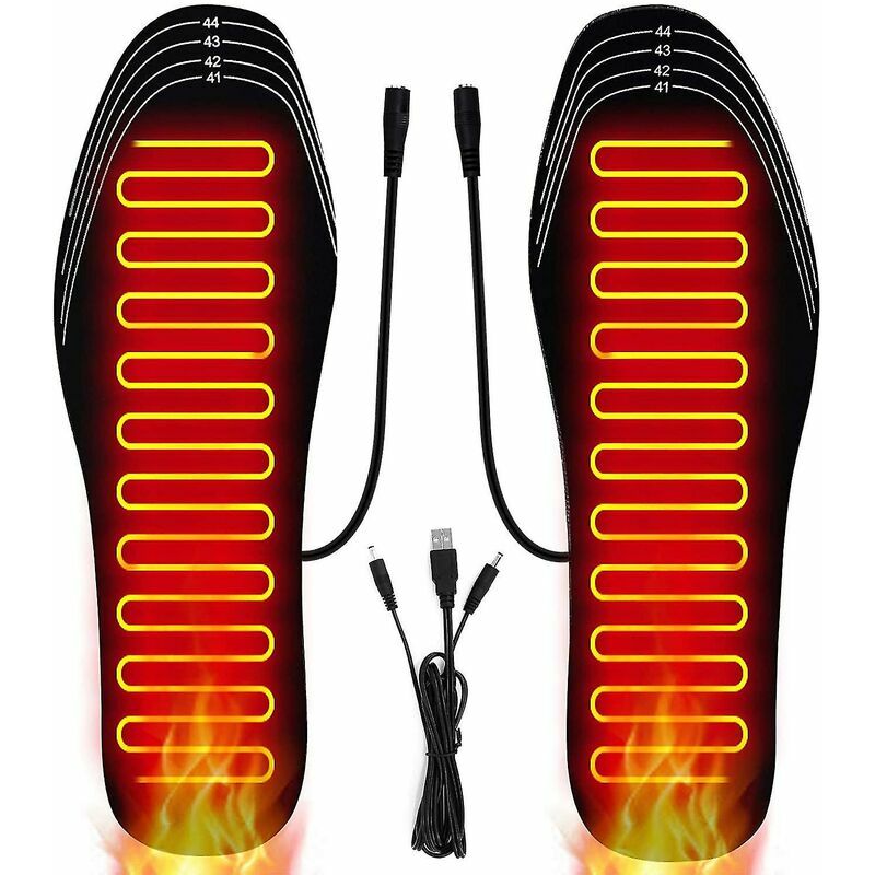 Semelles chauffantes, coussinets chauffants pour chaussures à chargement par usb (taille 8-12/41-46)