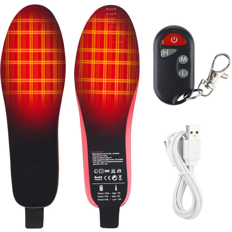 Semelles chauffantes USB 3 niveaux de temp&eacute;rature &ndash; Semelles thermiques