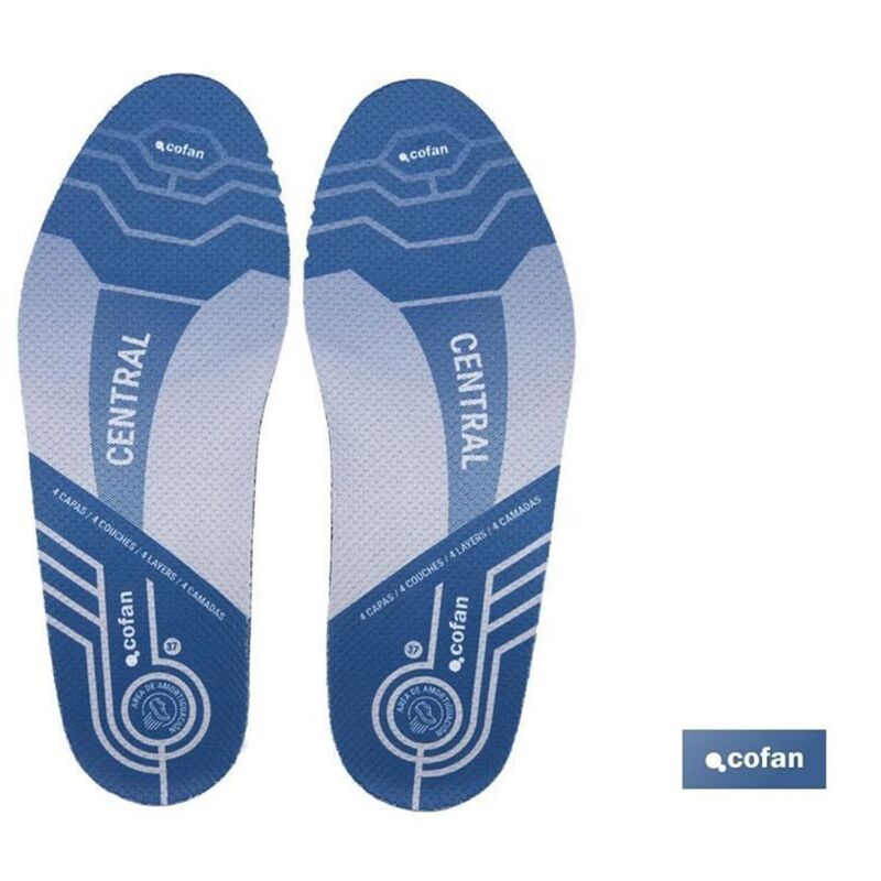Cofan - Semelles de protection pour empreinte neutre Taille 42 en mousse bleue et polyuréthane