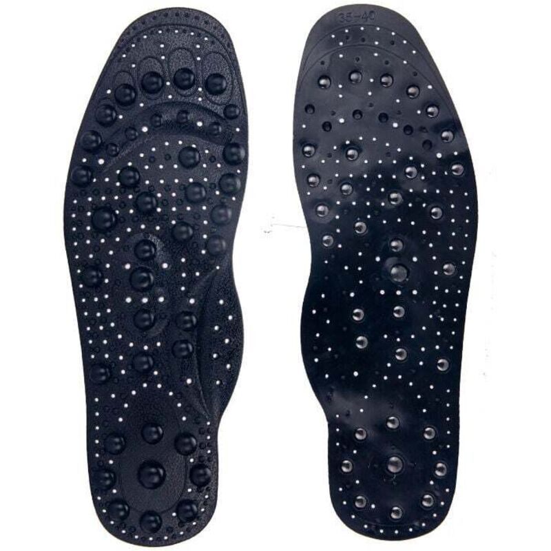 Semelles magn&eacute;tiques de massage par points d'acupuncture &agrave; 68 aimants