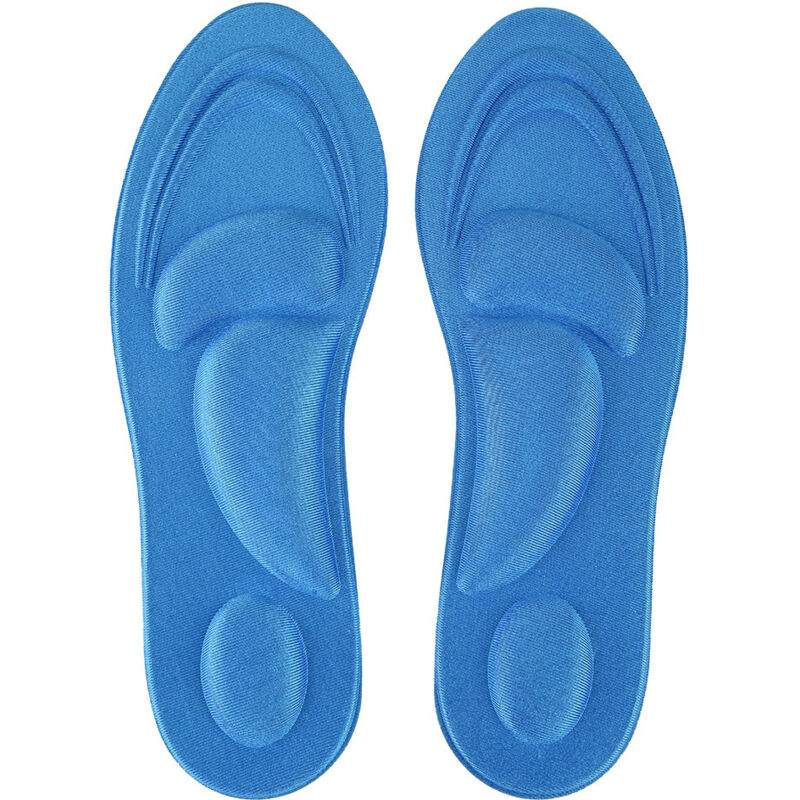 Semelles Orthopédiques pour Pieds Plats avec Soutien de la Voûte Plantaire en Mousse Mémoire Bleu Clair pour Femmes