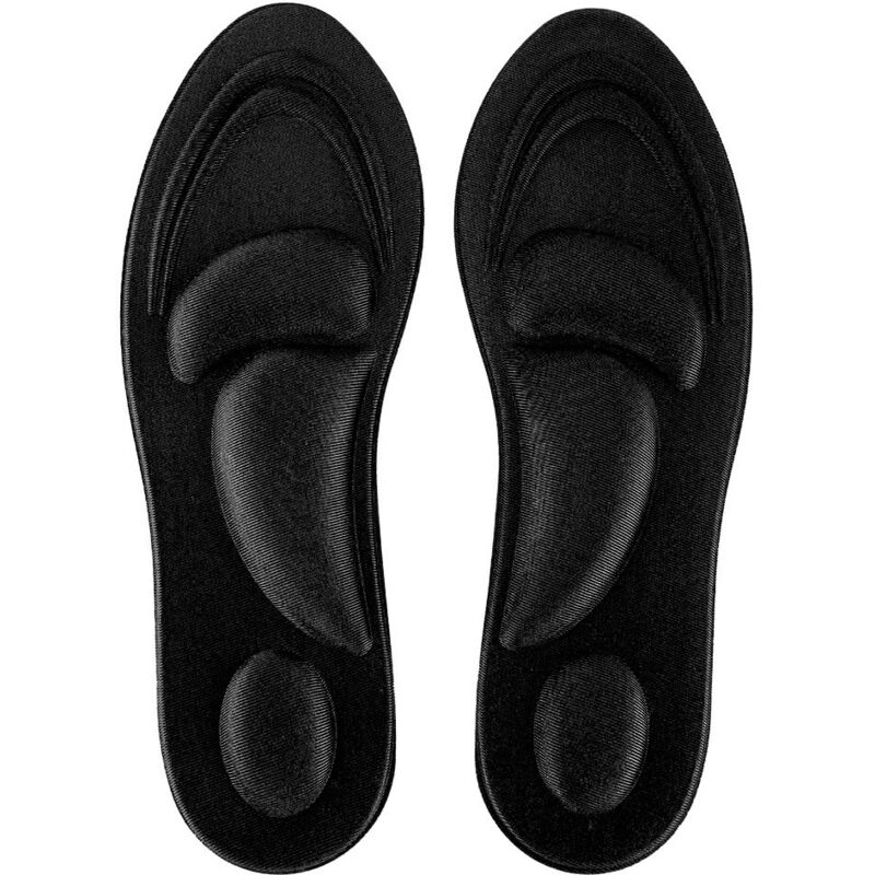 Semelles Orthopédiques pour Pieds Plats avec Soutien de la Voûte Plantaire en Mousse Mémoire Confort Homme Noir