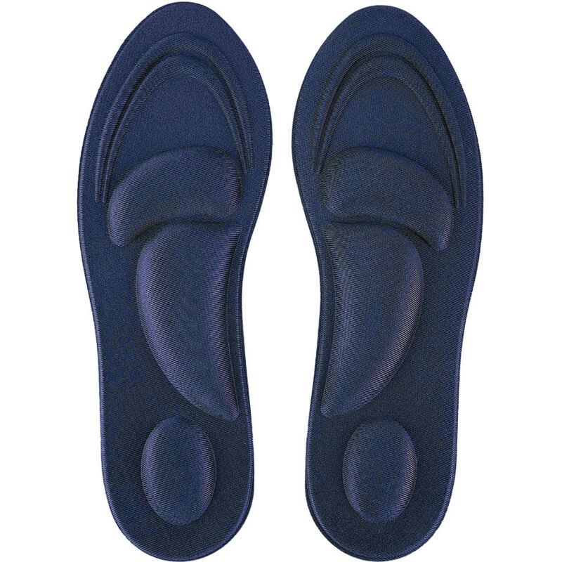 Semelles Orthopédiques pour Pieds Plats avec Soutien de la Voûte Plantaire en Mousse Mémoire Confort Hommes Bleu Foncé