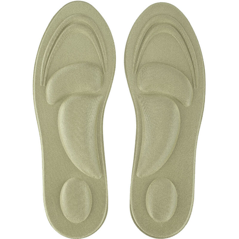Semelles Orthopédiques pour Pieds Plats avec Soutien de la Voûte Plantaire en Mousse Mémoire Confort Or pour Femmes