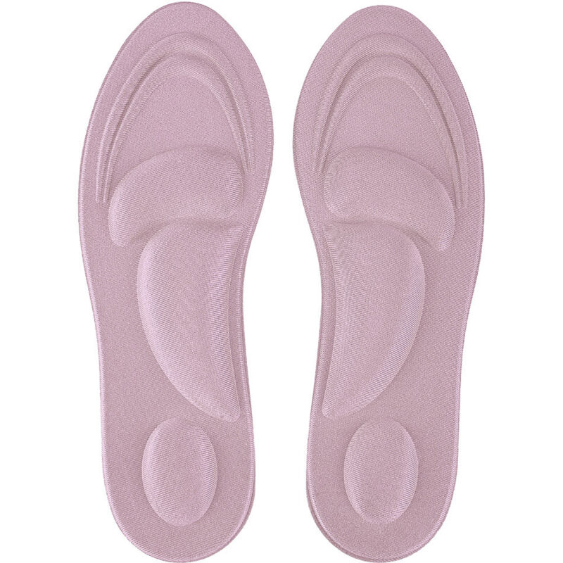 Semelles Orthopédiques pour Pieds Plats avec Soutien de la Voûte Plantaire en Mousse Mémoire Confort Rose pour Femmes