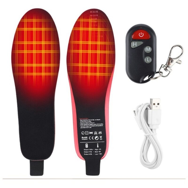 Semelles Thermique chauffantes Batterie d'Exploitation (Chaud 3 Niveaux), Taille : 28cm, Lavable