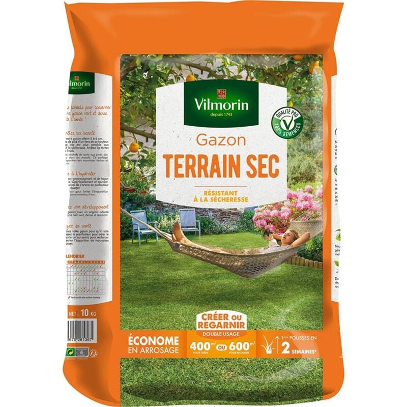 Vilmorin - Gazon Terrain Sec - 10 kg