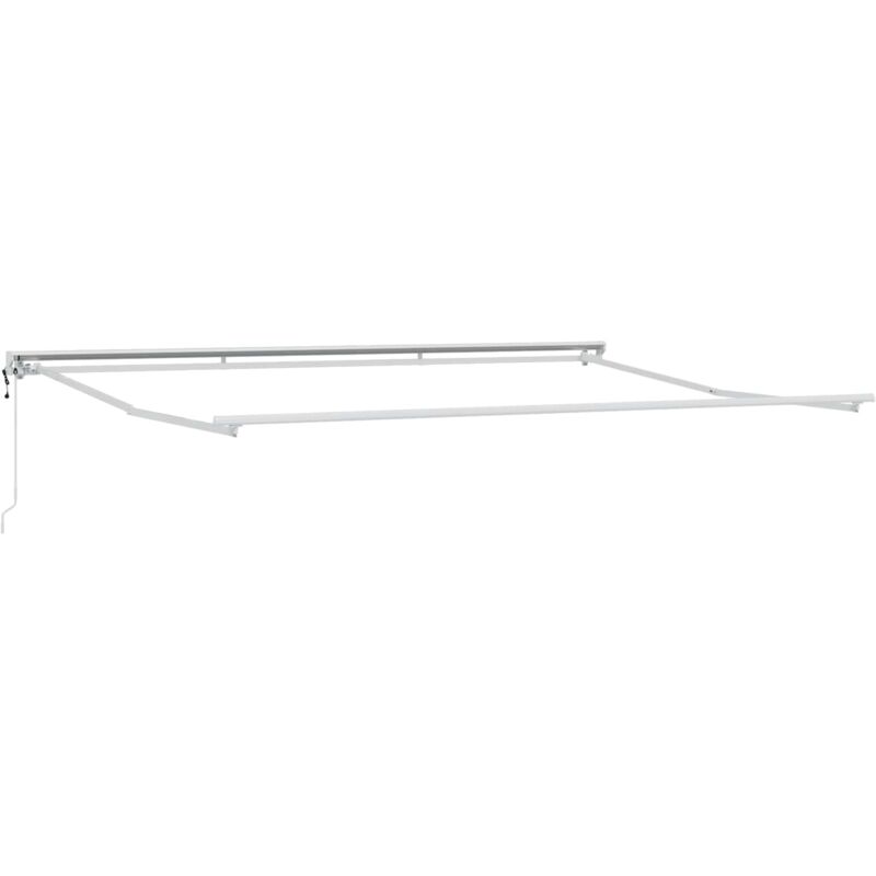 Electric Retractable Awning Frame White 5 X 3 M Steel Vidaxl