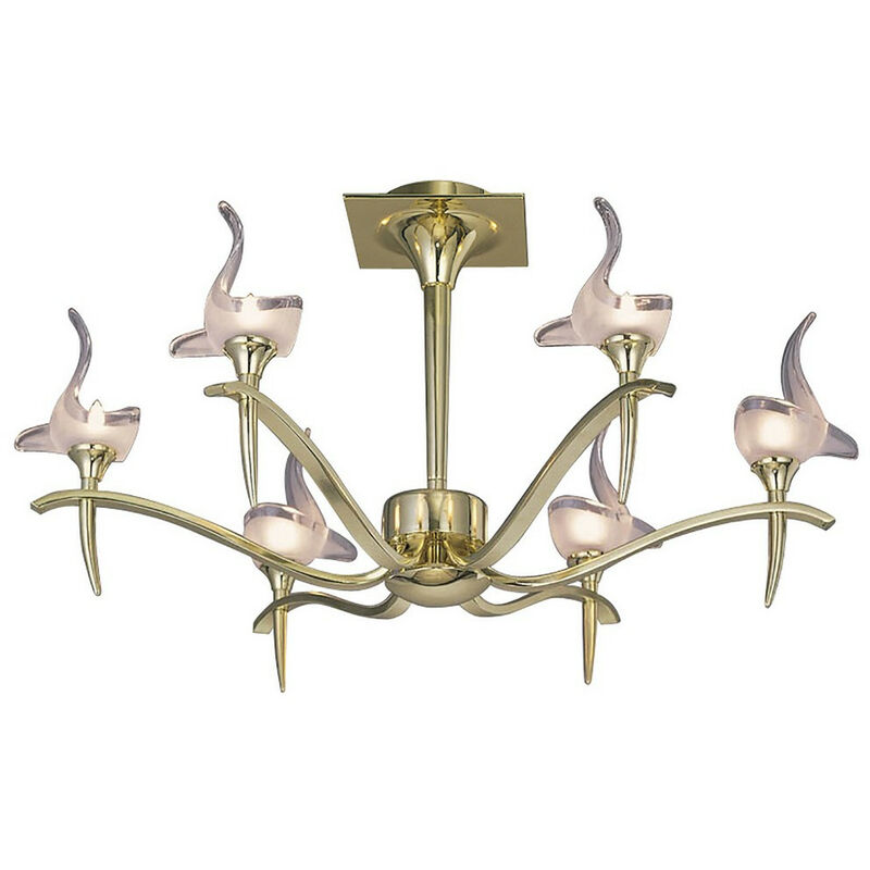 Inspired Mantra Viena Semi Flush Round 6 Light G9, Polished Brass