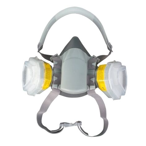 Semi-Maschera riutilizzabile/Respiratore protettivo c/2 filtri removibili attacco a baionetta