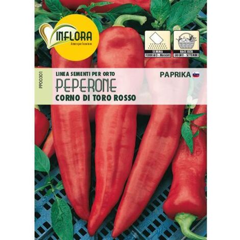 SEMI ORTO """PEPERONE CORNO TORO ROSSO""" - CF. BUSTA 1,5 GR.